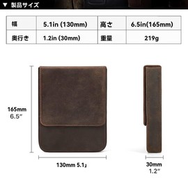 Hiram Brown Crazy Horse Leather Magnetic Split Design Pen Storage Box Holds 3/6/12 Pens, Coffee, NON