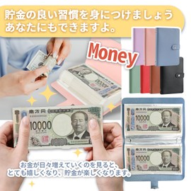 SFTRADE Bills, Money Sorting, Envelope Savings, File Binder, Stylish, Inner Pages, 50 Pages, Can Stack 100 Cash (Red)