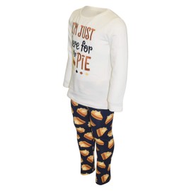 Unique Baby- Juego de mallas de acción de gracias de 2 piezas con el texto" I'M Just Here for The Pie" estampado