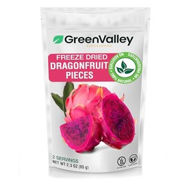 Green Valley Superfoods Freeze-Dried Pitaya Pieces - Vibrant Fuchsia Dragonfruit - Crunchy Healthy Fruit Snacks