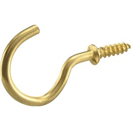 Hillman Hardware Essentials 851848 Cup Hook Brass 1/2"- 6 Pack