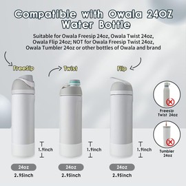 BKBY 2PCS Silicone Water Bottle Boot, Compatible with Owala 24oz 32oz 40oz, Protective Anti-Scratch & Anti-Dent No Noise Sleeve Cover for FreeSip/Twist/Flip Stainless Steel Water Bottles