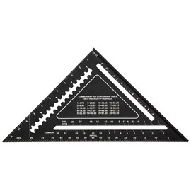 Johnson Level & Tool 1904-1200 Johnny Square Professional Easy-Read Aluminum Rafter Square, 12", Black, 1 Square