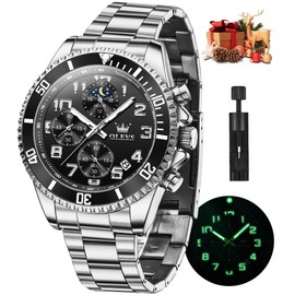 OLEVS Watches for Men, Chronograph Big Face, Waterproof Luminous,Multi-Function with Date, Luxury Men Watch