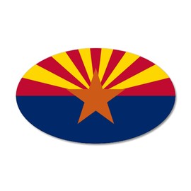 CafePress Arizona Flag 35"x21" Oval Wall Decal, Vinyl Wall Peel, Reusable Cling