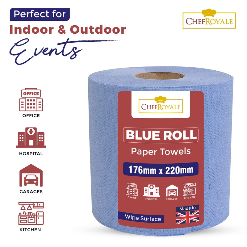 Chef Royale Multipurpose Kitchen Rolls - Pack of 4, Blue
