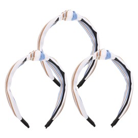 Ipetboom 3pcs Women Stripe Knot Hairband Elegant Cloth Headband for Parties and Daily Wear Comfortable and Charming Hair Accessories Random Colors