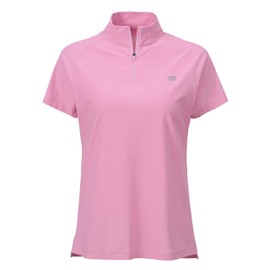 MoFiz UV Shirt Women's Short-Sleeved Rash Guard 1/4 Zip UPF 50+ Swimming Shirt Quick-Drying Surfing Functional Shirt, pink, L