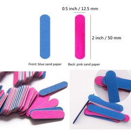 Transun Moo Mini Nail Files Bulk, 100 Pack 2 Inches Disposable Double Sided Emery Boards Manicure Pedicure Tools(1002)