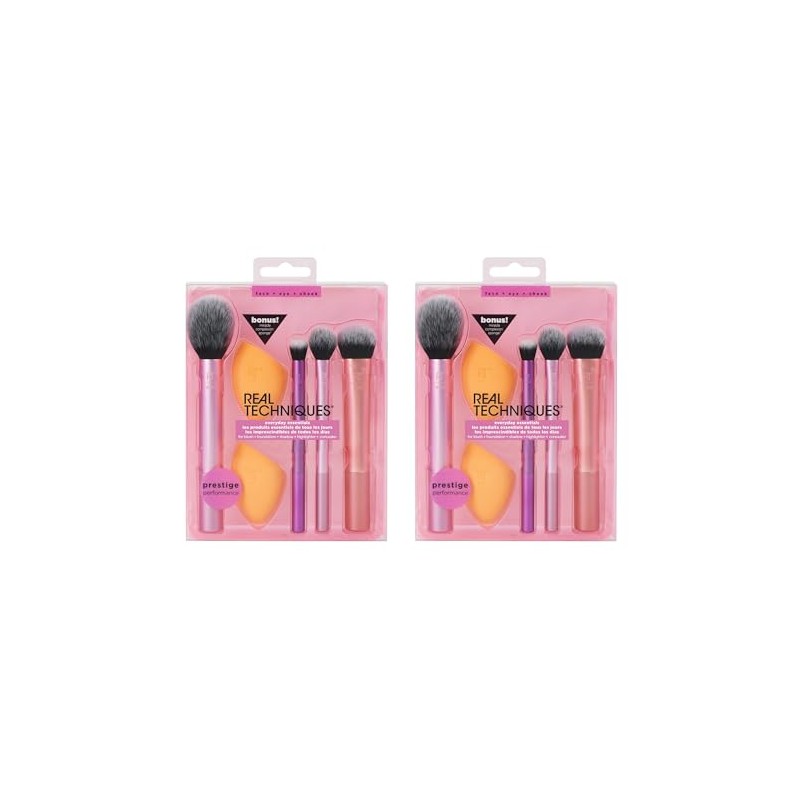 Real Techniques Juego de brochas de maquillaje con 2 licuadoras