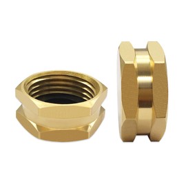Hooshing Garden Hose End Caps Brass Hose Cap with Washers 3/4" Female End Cap, 2 Pack
