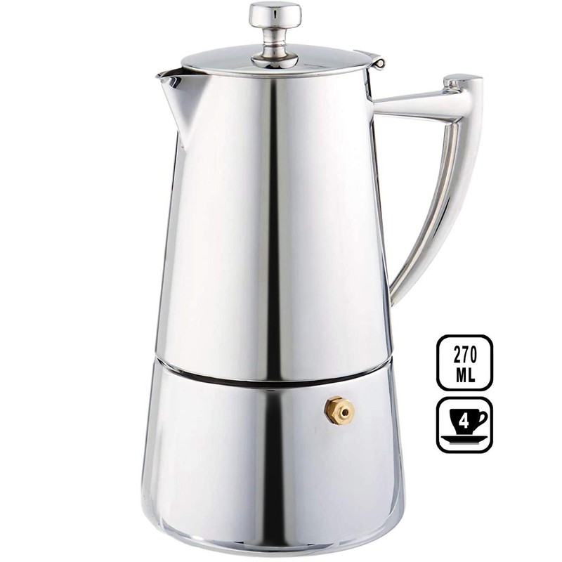 Cuisinox Roma 4-cup Stainless Steel Stovetop Moka Espresso Maker