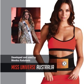 VSculptor Waist Trainer Slimming Belt, Endorsed by Monika Radulovic Miss Universe, Proprietary 2 Strap Compression for Multi-Angle, Tighter Core Activation, Instant Toning and Posture Support - S/M