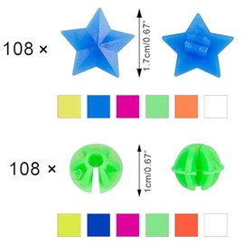 LYSAIMG 216 Pcs Assorted Colors Bike Spokey,Bicycle Wheel Spoke Bead,Bicycle Clip Round Beads and Star Wheel Spokes Accessories for Bike Decorations