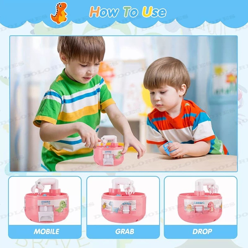 Dolores Mini Máquina Garra Dinosaurio Y Máquina Pesca Niños Juguetes
