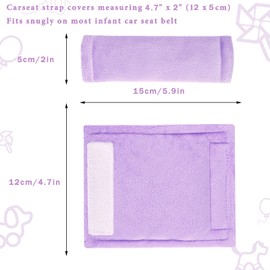 SWESEN Baby Car Seat Belt Covers for Boys and Girls, Carseat Shoulder Padding, Soft Car Seat Neck Cover, Mink Car Seat Straps Shoulder Pads, Solid Colour Stroller Strap Cover for Baby Kids, Purple