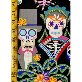 Carita Calaveras Black Alexander Henry Fabric - by Half Yard