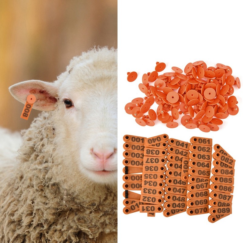 1-100 Number Plastic Livestock Ear Tag Animal Tag for Goat