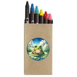 Azeeda 'Frog On Lily Pad' Coloured Crayon Set (CY00035883)