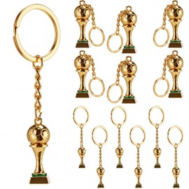 12 Pcs 3D Soccer Trophy Keychain Set - Perfect for Sports Lovers