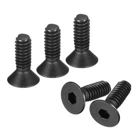 QUARKZMAN #6-32x1/2 Inch Flat Head Socket Cap Screws 10.9 Degree Carbon Steel Hexagonal Socket Countersunk Flat Head Screw Bolts Fasteners Full Thread Black Oxide Pack of 20