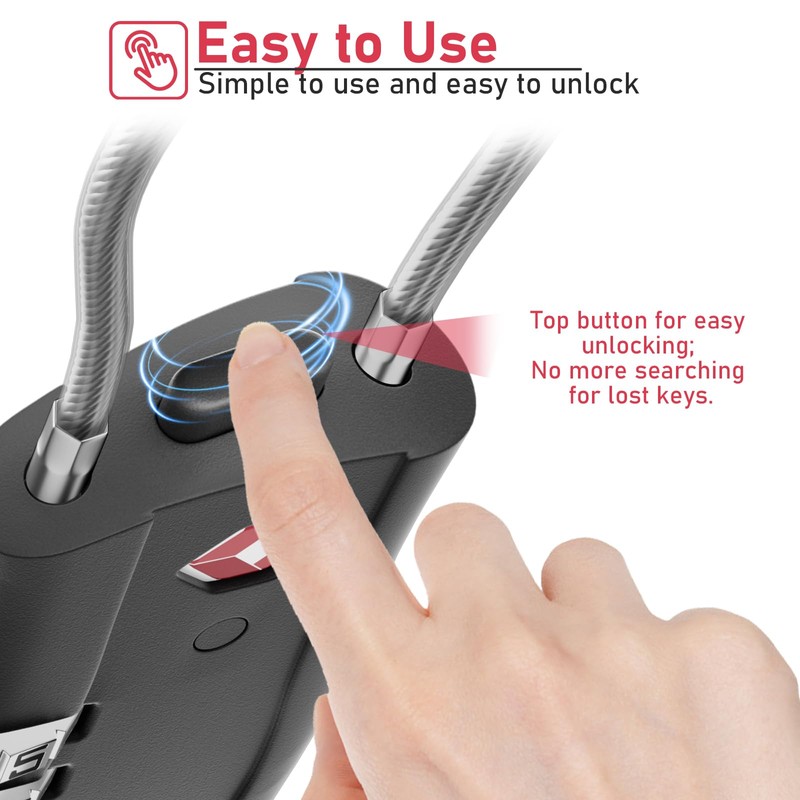 NAGE TSA Suitcase Locks, 3-Digit Security Luggage Locks, Travel Padlocks