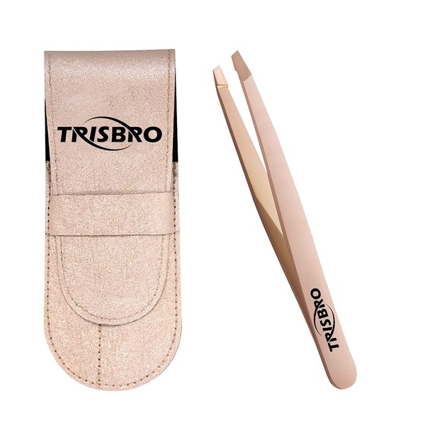 Slant Tip Tweezer - Professional Eyebrow Stainless Steel Tweezers -