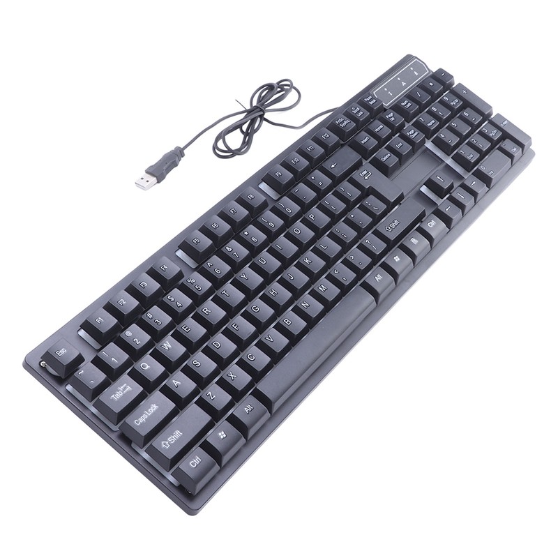 Keyboard Colorful Light Stable 104keys Suspended Keycap Wired Mechanical Gaming