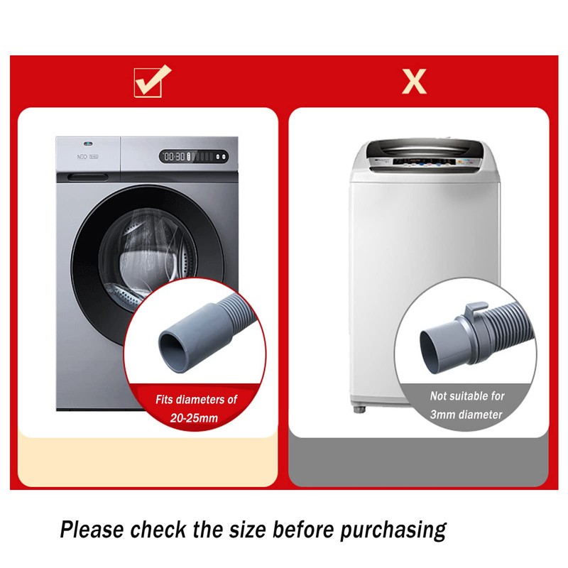 2m Universal Drain Hose Extension Pipe Kit, Replacement Drain Hose