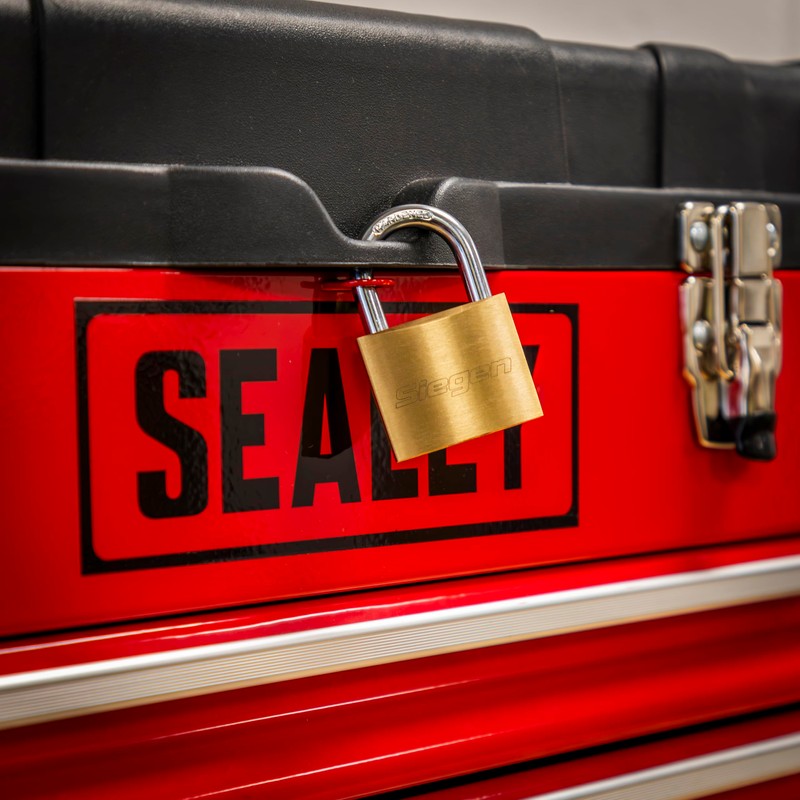 Sealey S0992 Key Alike Brass Body Padlock with Brass Cylinder,
