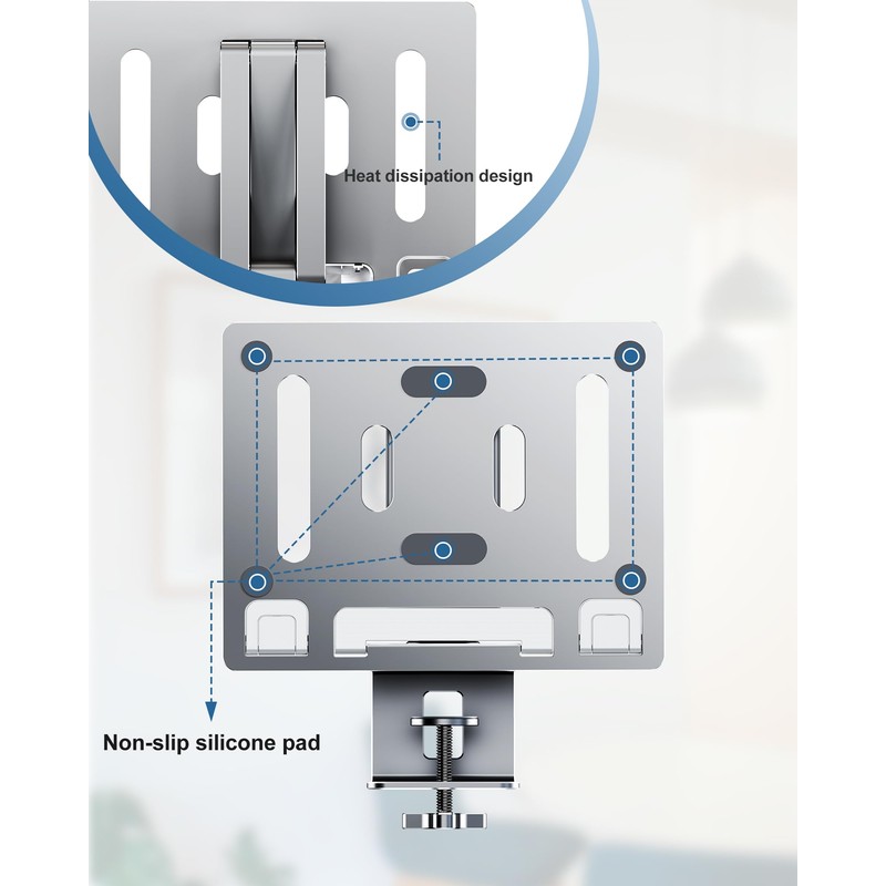 Laptop Mount for Desk, Tablet Arm Mount with 360° Rotating,