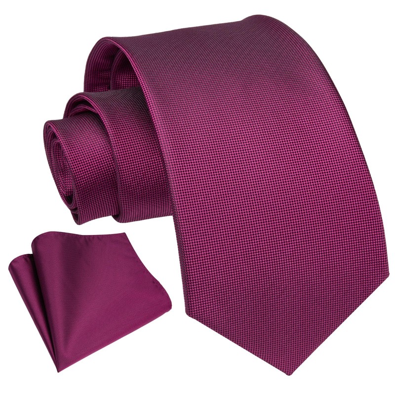 Enlision Men's Plain Ties and Pocket Square Set Classic Wedding