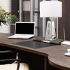 GOTHICO Silver Mirror Crushed Diamond LED Table Lamp, Four Prism