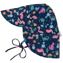 Sombrero de sol para bebé, protección solar UPF 50+ contra rayos UV, para bebé, verano, con solapa de cuello, para niños y niñas, Dinosaurio, 3-12 Meses