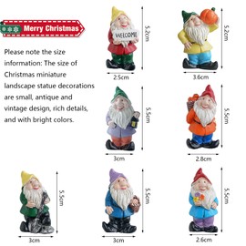 Yoaeyok 7-Piece Christmas Gnome Set, Gnome Figures, Christmas Decoration, Resin Ornaments, Gnome Accessories for Christmas Decoration, DIY Decoration for Christmas, Micro Landscape, Fairy, Garden