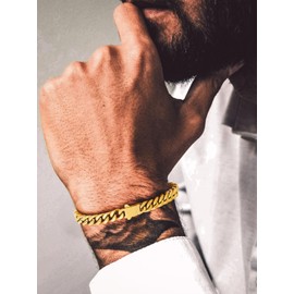 Bandmax Curb Chain 7 mm Wide Bracelet Men Women Stainless Steel Chain Boy Girl Cuban Chain Bracelet Fashion Jewellery Accessory