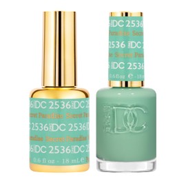 DND DC Gel Polish Set, Free Spirit Collection, UV/LED Gel Polish and Air Dry Nail Lacquer, Matching Chip-Free Polish Duo, 2536 Secret Paradise, 0.5 Fl Oz