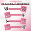 96 Pzs Pestañas Postizas Kit Completo Rosa Chicle Moonstone