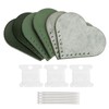 3 Set Page Corner HandMade HeartShaped Leather Bookmark Making Fabric
