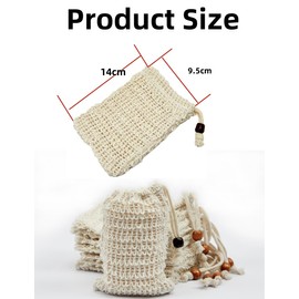 bepisof 4pcs 3.5x5.5 Inch Bar Soap Pouch With Mesh And Drawstring, Exfoliating Natural Cotton And Linen Soaps Bags For Bath And Shower