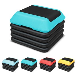 MIIUDGIG 16"x16" Exercise Aerobic Step Platform with 4 Risers, Adjustable Height 4"-6"-8"-10"-12" Exercise Stepper Workout, Aerobics Step for Home Gym Strength & Training (Green)