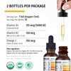 (4 Pack) Organic Vitamin D3 K2 Drops with MCT Oil