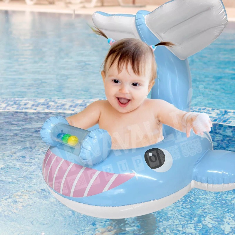 Grupo Carnavallia Inflable Ballena Azul Salvavidas Flotador Asiento Bebé Alber