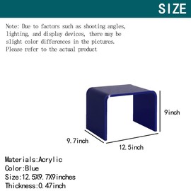 Acrylic Kids' Step Stool – Small Footstool for Bathroom, Kitchen & Bedroom, 12.5”x9.7”x9”, Holds 200lbs, Multi-Use as Toilet Stool, Shower/Water-Resistant Stool, Seating and Placing Items (Blue)