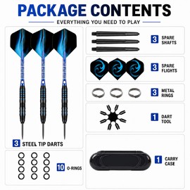 WayArrival Steel Tip Darts 24g, 3 Pack with Case and Flights