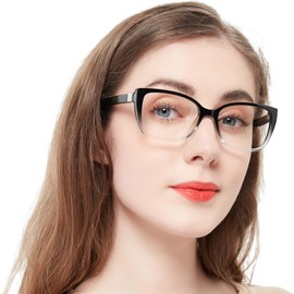 OCCI CHIARI Modern Big Frame Reading Glasses for Women Square Readers(Black/Clean 2.75x) 1.0 1.25 1.5 1.75 2.0 2.25 2.5 2.75 3.0 3.5 4.0 5.0 6.0