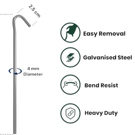 Peggi Steel Alloy Tent Pegs 10 Pack 9 inch Galvanised Ground Pegs Rust Free & Durable Tent Pegs Metal Heavy Duty Ideal Metal Pegs for Camping Caravanning Beach Garden Netting Gazebo & Football Nets