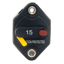ZOOKOTO 15A Circuit Breaker Fuse Inverter with Manual Reset Button for Auto Truck RV Marine Trailer Waterproof 12V-32V DC 15 Amps