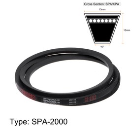 sourcing map SPA2000 V-Belt Drive Belt 2000 mm Pitch Length Rubber Power Transmission