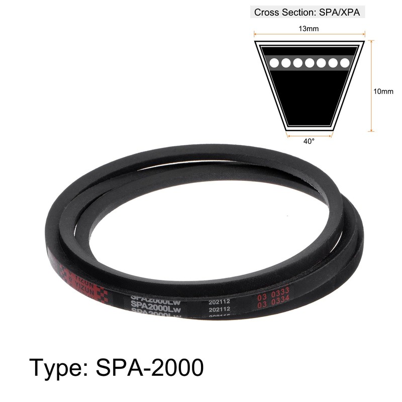 sourcing map SPA2000 V-Belt Drive Belt 2000 mm Pitch Length
